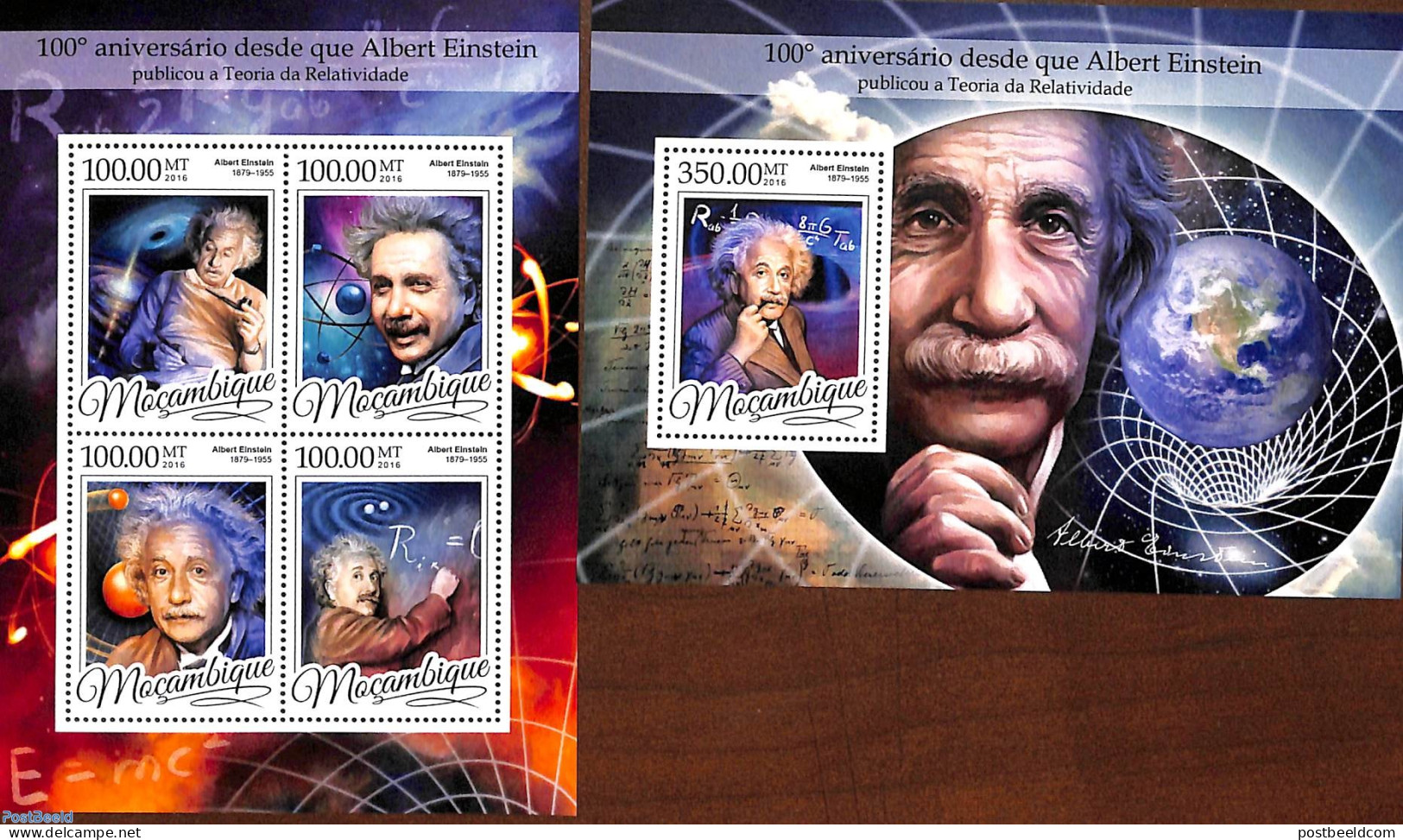 Mozambique 2016 Albert Einstein 2 S/s, Mint NH, History - Science - Nobel Prize Winners - Physicians - Premio Nobel