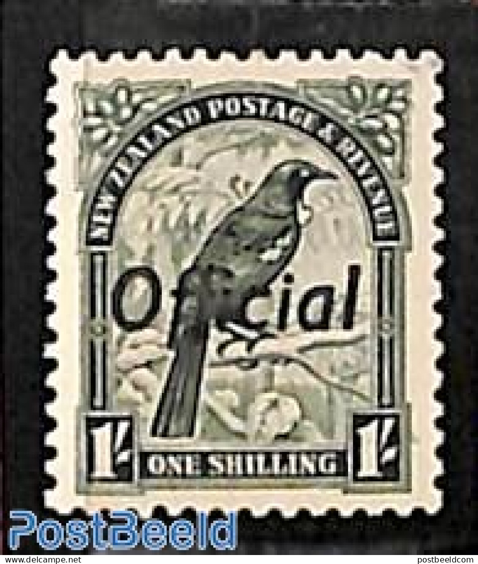 New Zealand 1940 1sh, OFFICIAL, Stamp Out Of Set, Unused (hinged), Nature - Birds - Unused Stamps