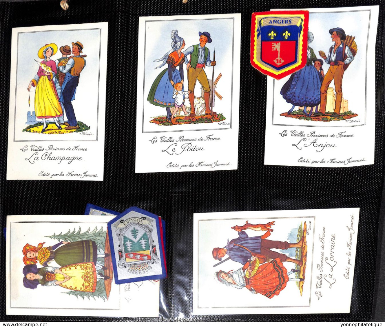 Lot De 38 Cartes + Blasons En Feutrine - Trachten