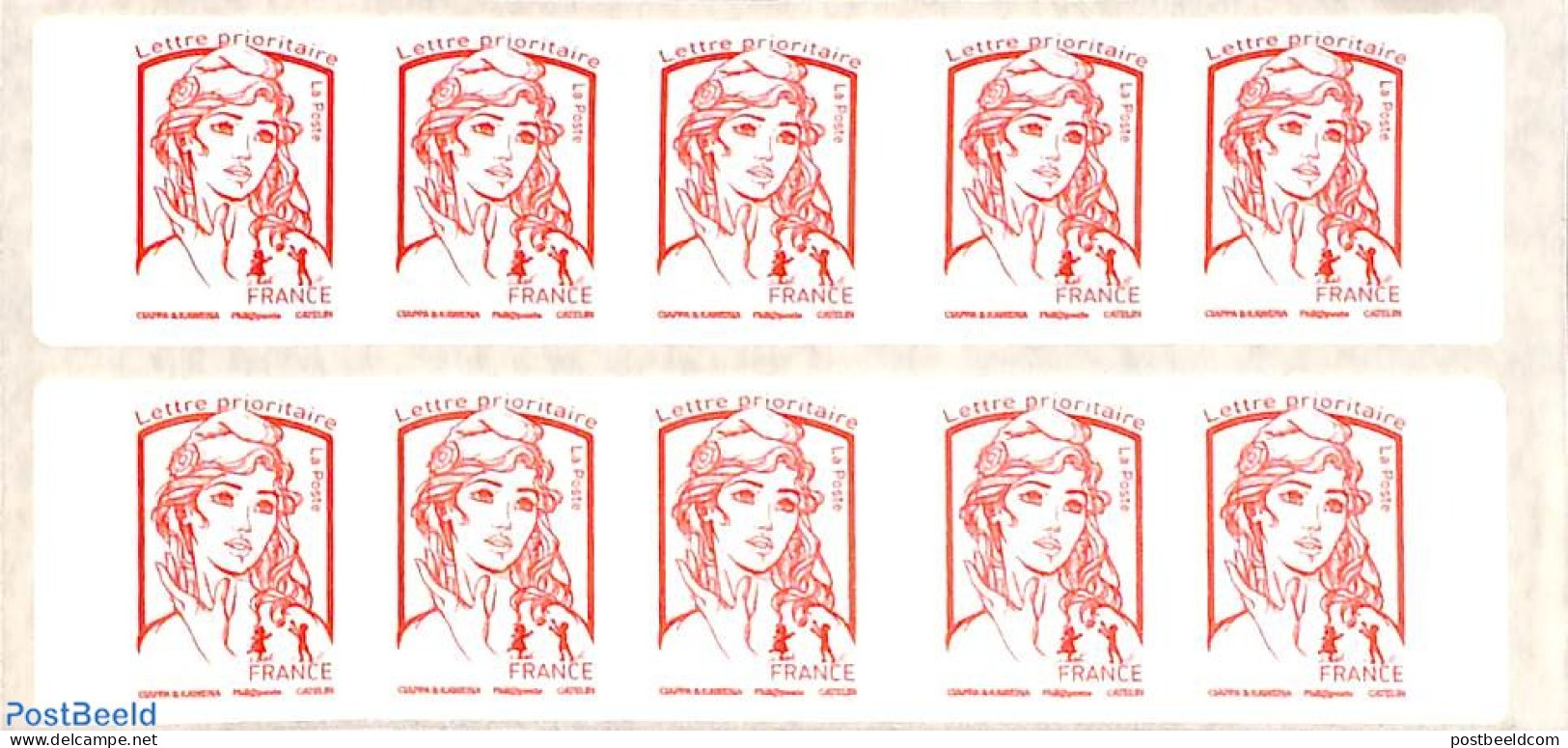 France 2016 Utilisez Le Nombre Des Timbres, Booklet With 10x Rouge S-a, Mint NH, Stamp Booklets - Neufs