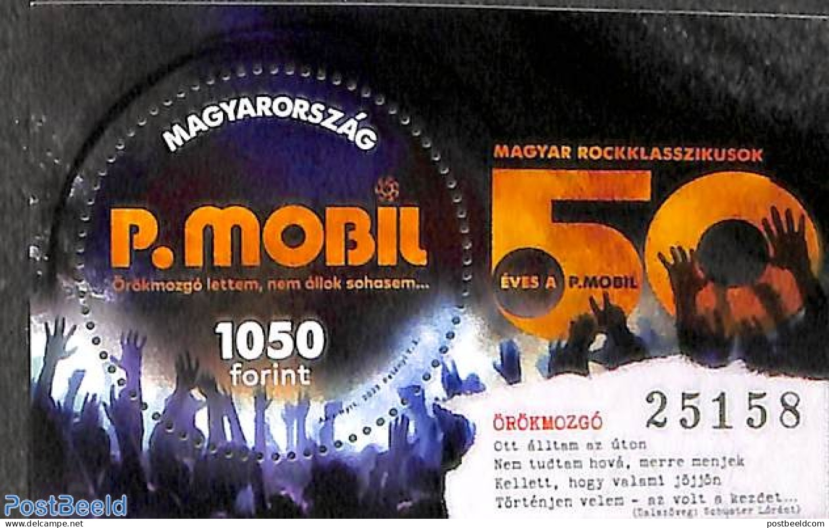 Hungary 2023 Rock IV P. Mobil S/s With Black Number, Mint NH, Performance Art - Various - Music - Round-shaped Stamps - Ongebruikt