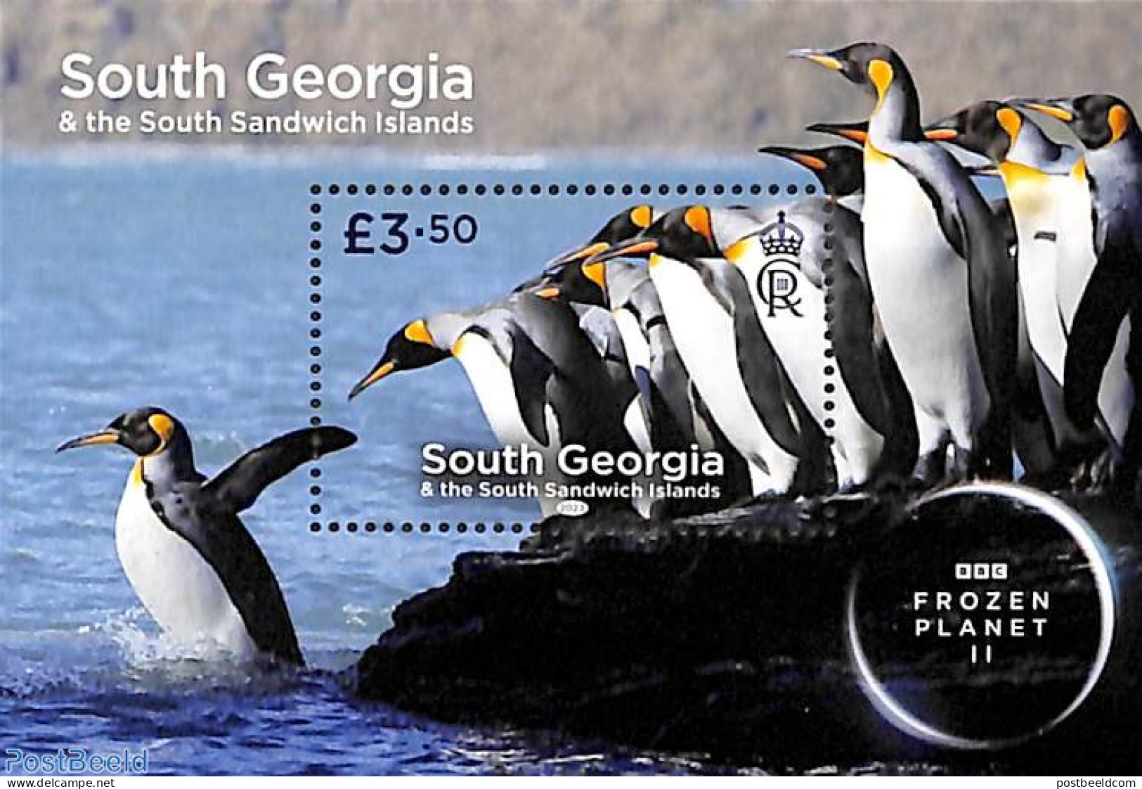 South Georgia / Falklands Dep. 2023 Frozen Planet S/s, Mint NH, Nature - Birds - Penguins - Sonstige & Ohne Zuordnung