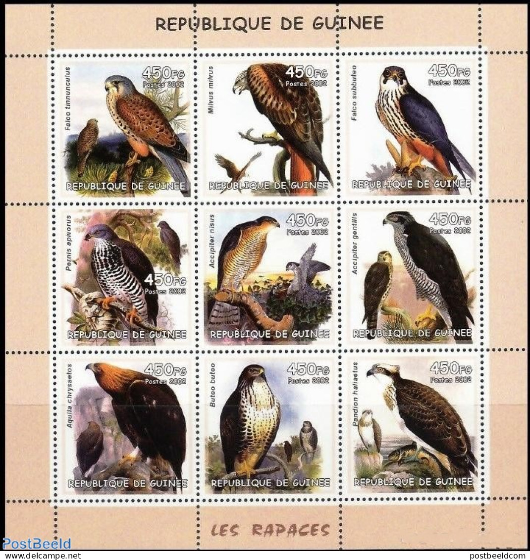 Guinea, Republic 2002 Birds Of Prey, Mint NH, Nature - Birds - Birds Of Prey - Andere & Zonder Classificatie