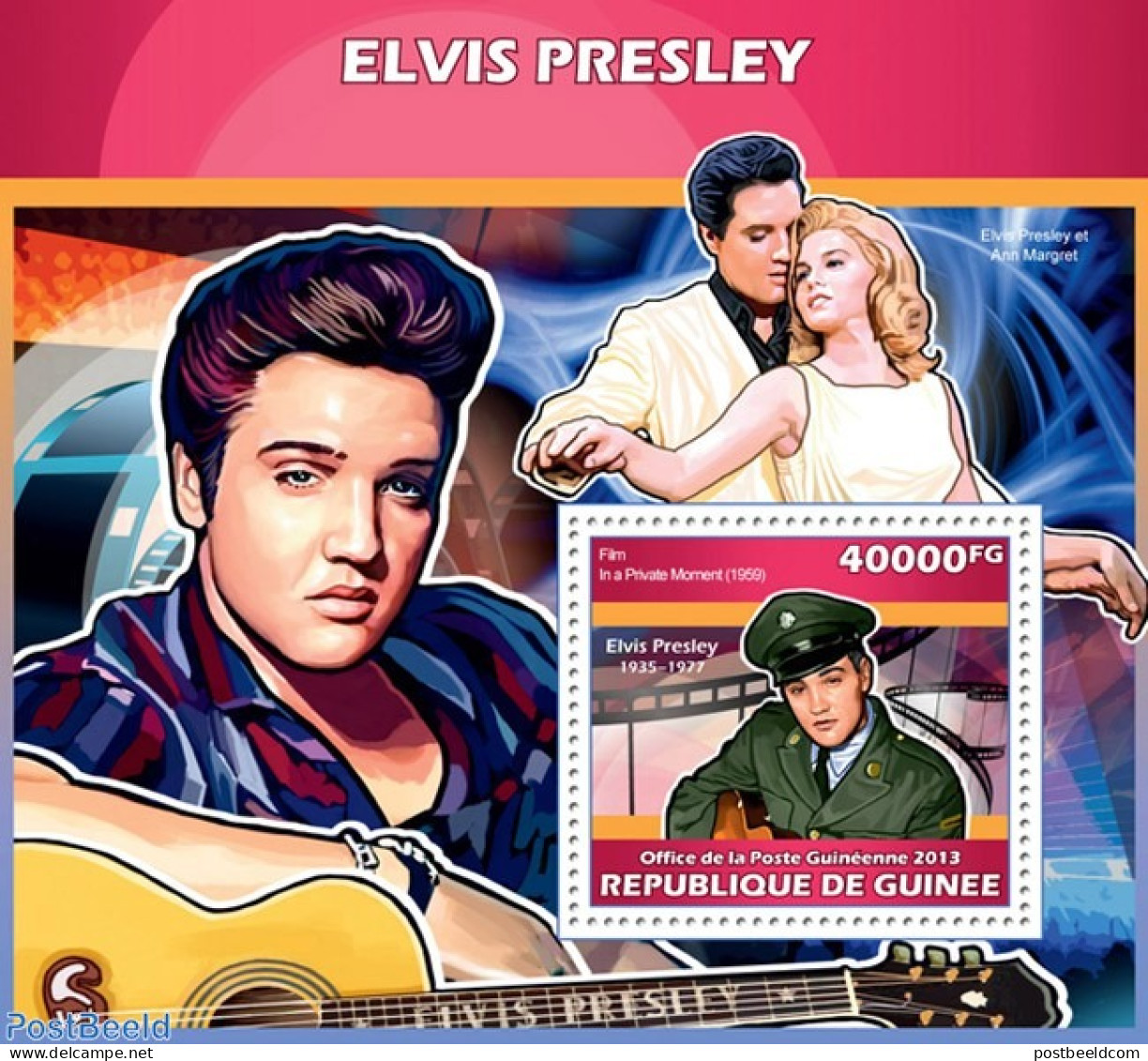 Guinea, Republic 2013 Elvis Presley, Mint NH, Performance Art - Elvis Presley - Musical Instruments - Popular Music - Elvis Presley