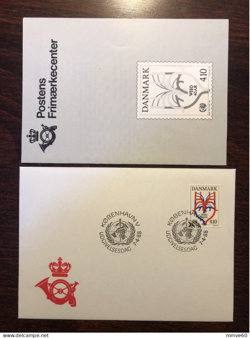 DENMARK FDC COVER 1988 YEAR WHO HEALTH MEDICINE STAMPS - FDC