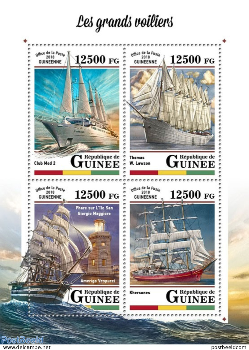 Guinea, Republic 2018 Tall Ships , Mint NH, Transport - Ships And Boats - Boten