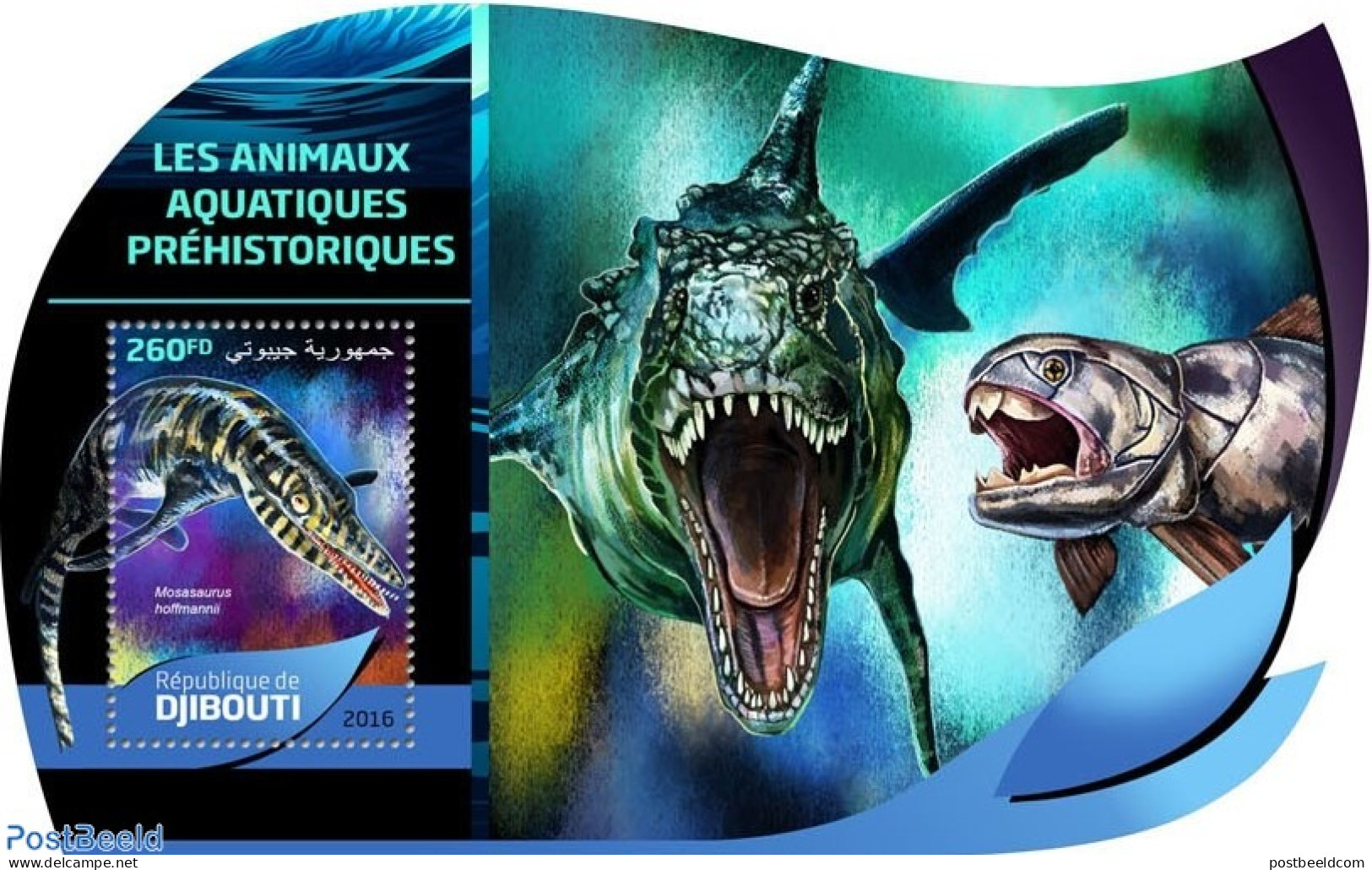 Djibouti 2016 Prehistoric Water Animals, Mint NH, Nature - Fish - Prehistoric Animals - Vissen