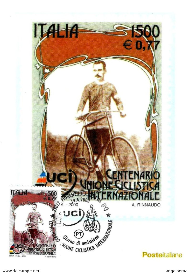 ITALIA ITALY - 2000 FIORENZUOLA ARDA (PC) Cent. Unione Ciclistica Internazionale UCI Su Cartolina PT - 7289 - Cycling
