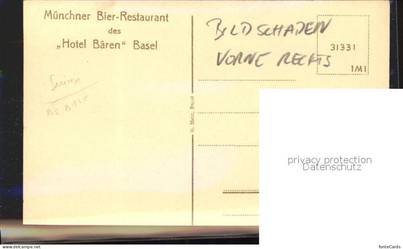 11835391 Basel BS Muenchner Bier Restaurant Hotel Baeren Basel BS - Otros & Sin Clasificación