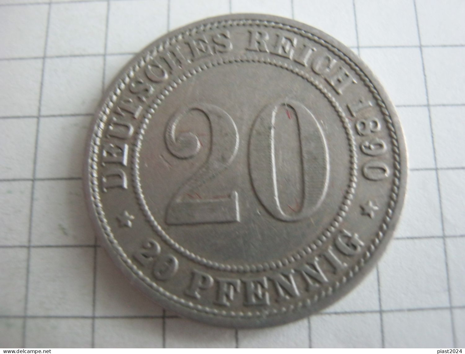 Germany 20 Pfennig 1890 A - 20 Pfennig