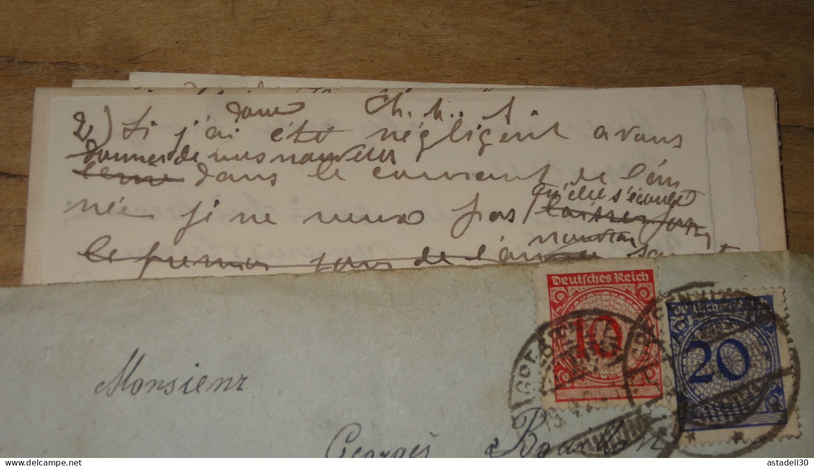 Enveloppe + Courrier ALLEMAGNE 1924  ............ Boite1 .............. 240424-291 - Covers & Documents