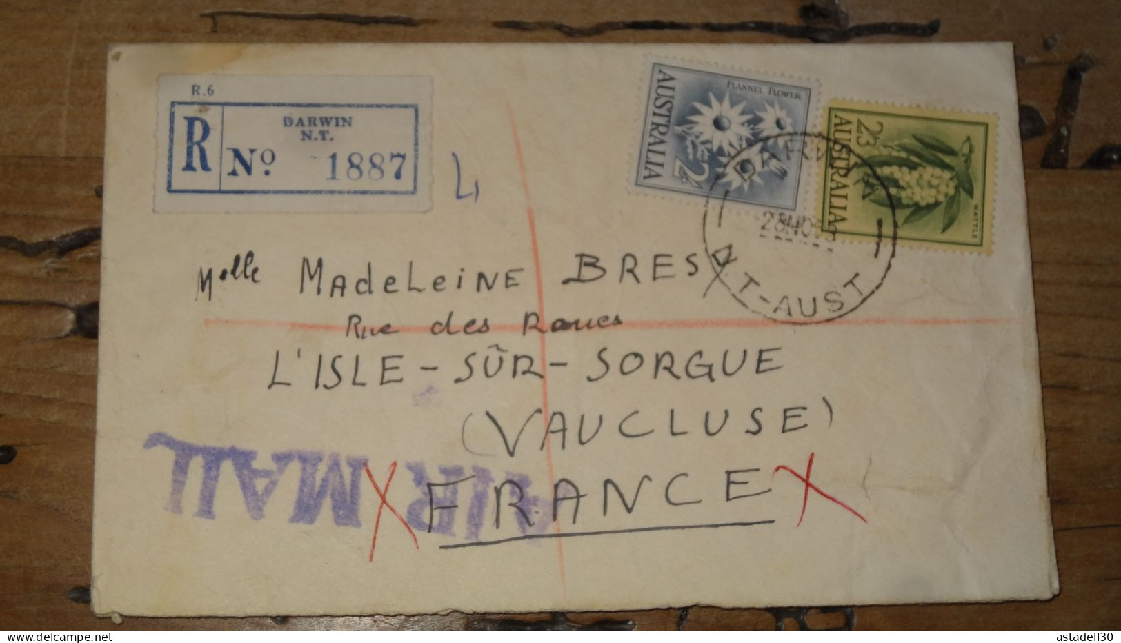 Enveloppe AUSTRALIA, Darwin, Registered 1959  ............ Boite1 .............. 240424-292 - Lettres & Documents