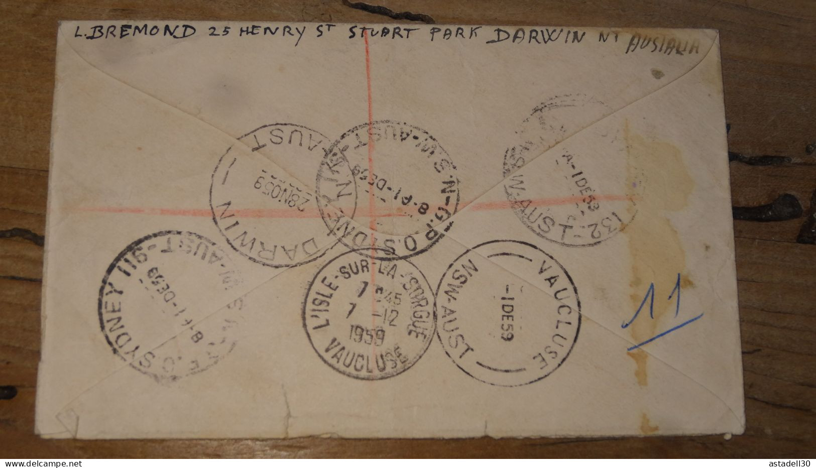 Enveloppe AUSTRALIA, Darwin, Registered 1959  ............ Boite1 .............. 240424-292 - Briefe U. Dokumente