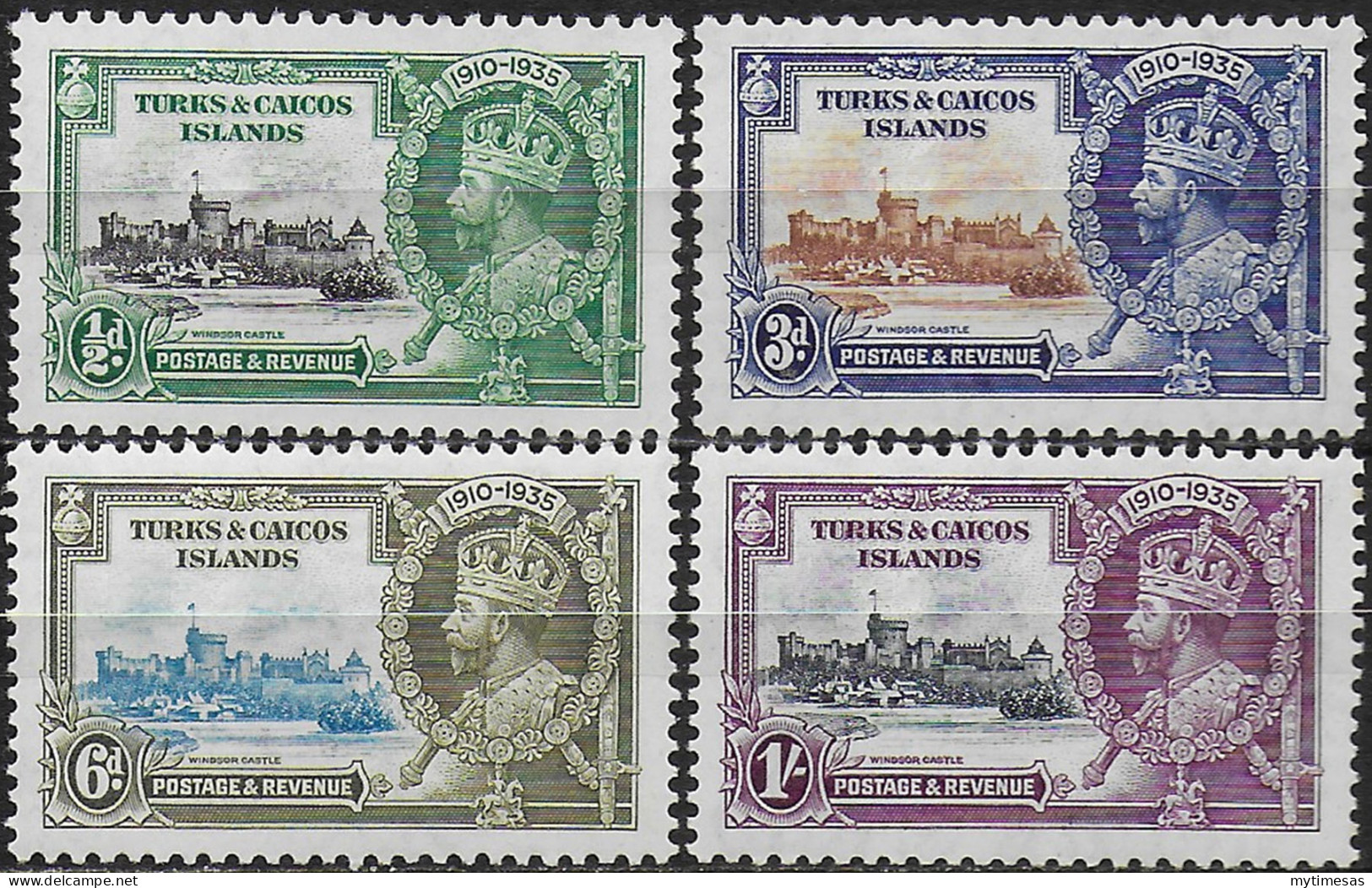 1935 Turks And Caicos Silver Jubilee 4v. MNH SG N. 187/90 - Sonstige & Ohne Zuordnung