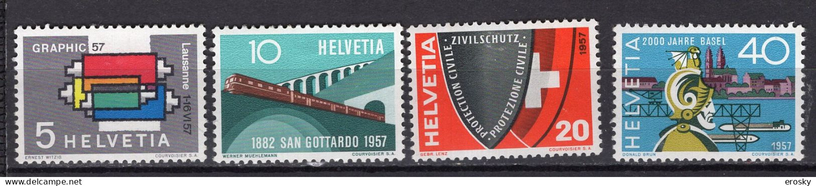 T3444 - SUISSE SWITZERLAND Yv N°586/89 * - Unused Stamps