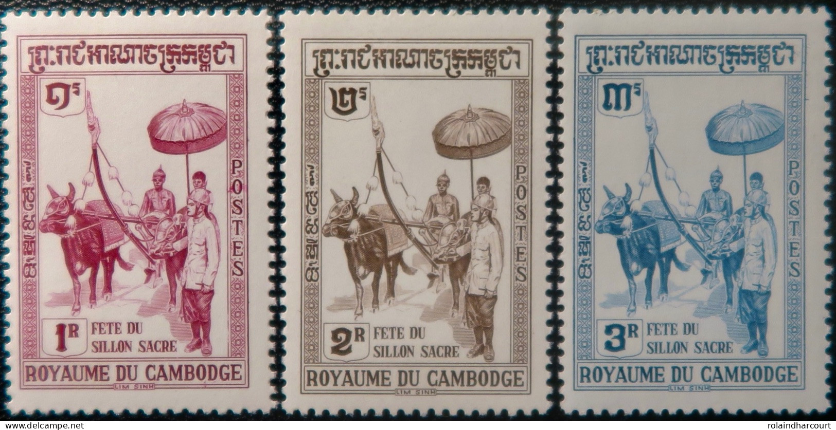 R2253/793 - CAMBODGE - 1960 - Fête Du Sillon - SERIE COMPLETE - N°89 à 91 NEUFS** - Cambodia