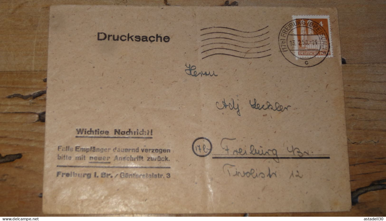 COVER GERMANY , Freiburg 1950 ............ Boite1 .............. 240424-295 - Other & Unclassified