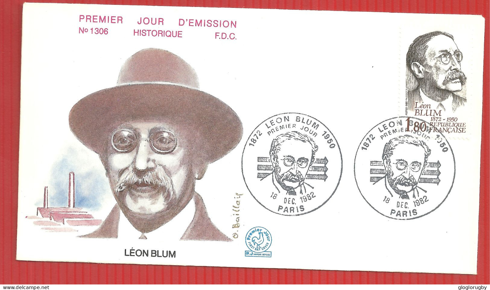 FDC LEON JBLUM PARIS  18 12 1982 - 1980-1989