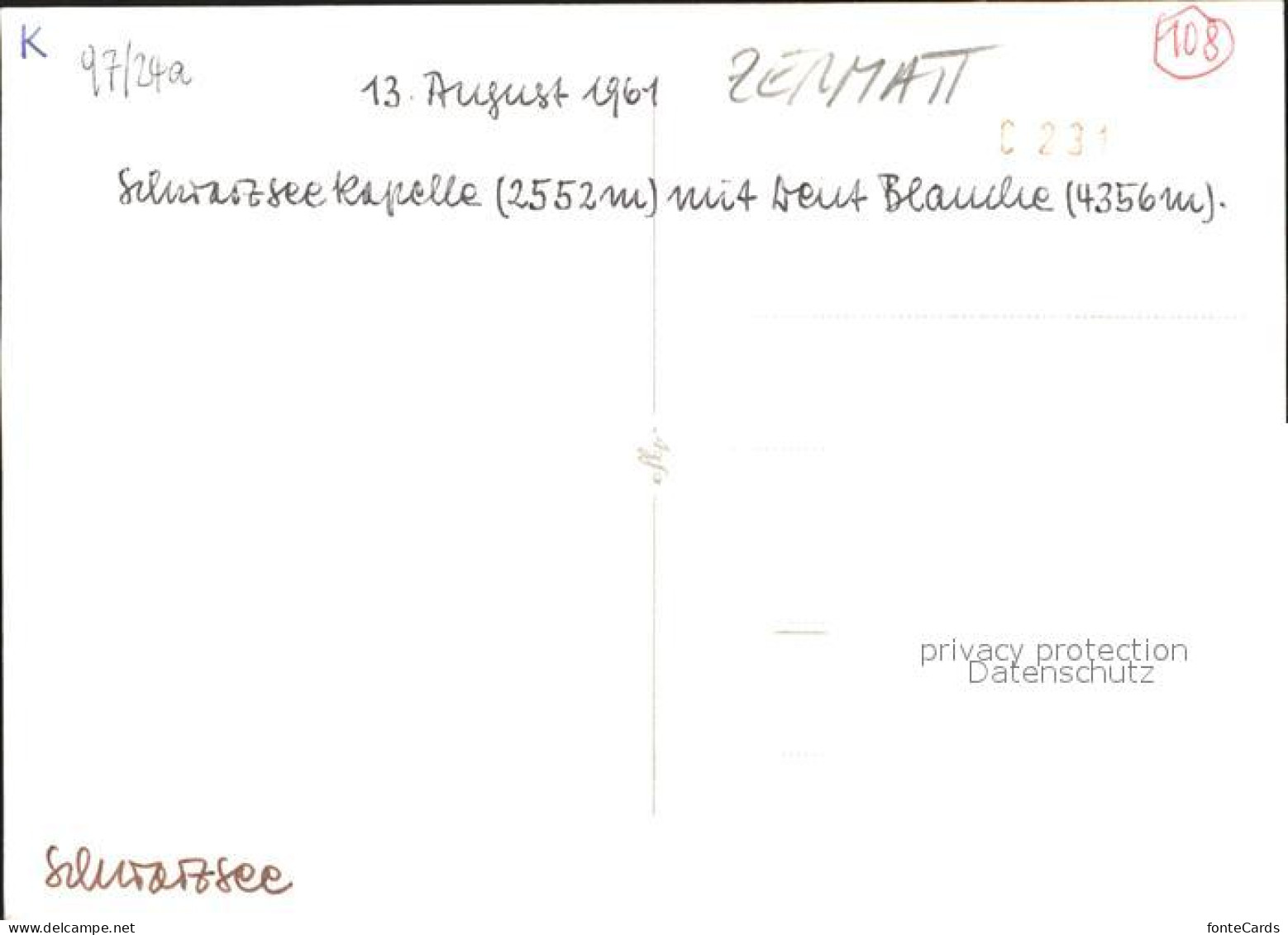 11825384 Dent Blanche VS Schwarzsee Kapelle Dent Blanche - Other & Unclassified