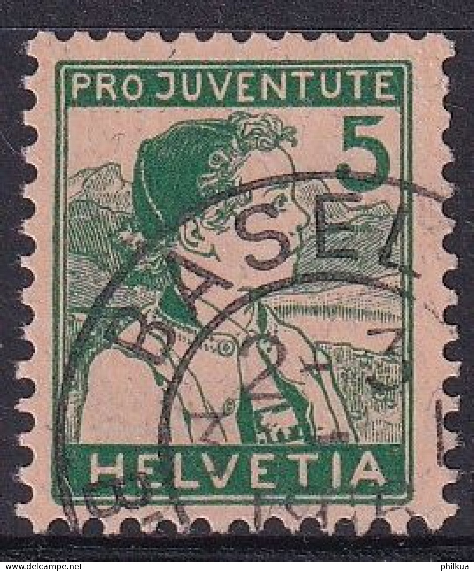 1915, 1. Dez. „Pro Juventute“: Trachten (I) Zumst. 2 / MiNr. 128 Mit Kronenstempel BASEL - Used Stamps