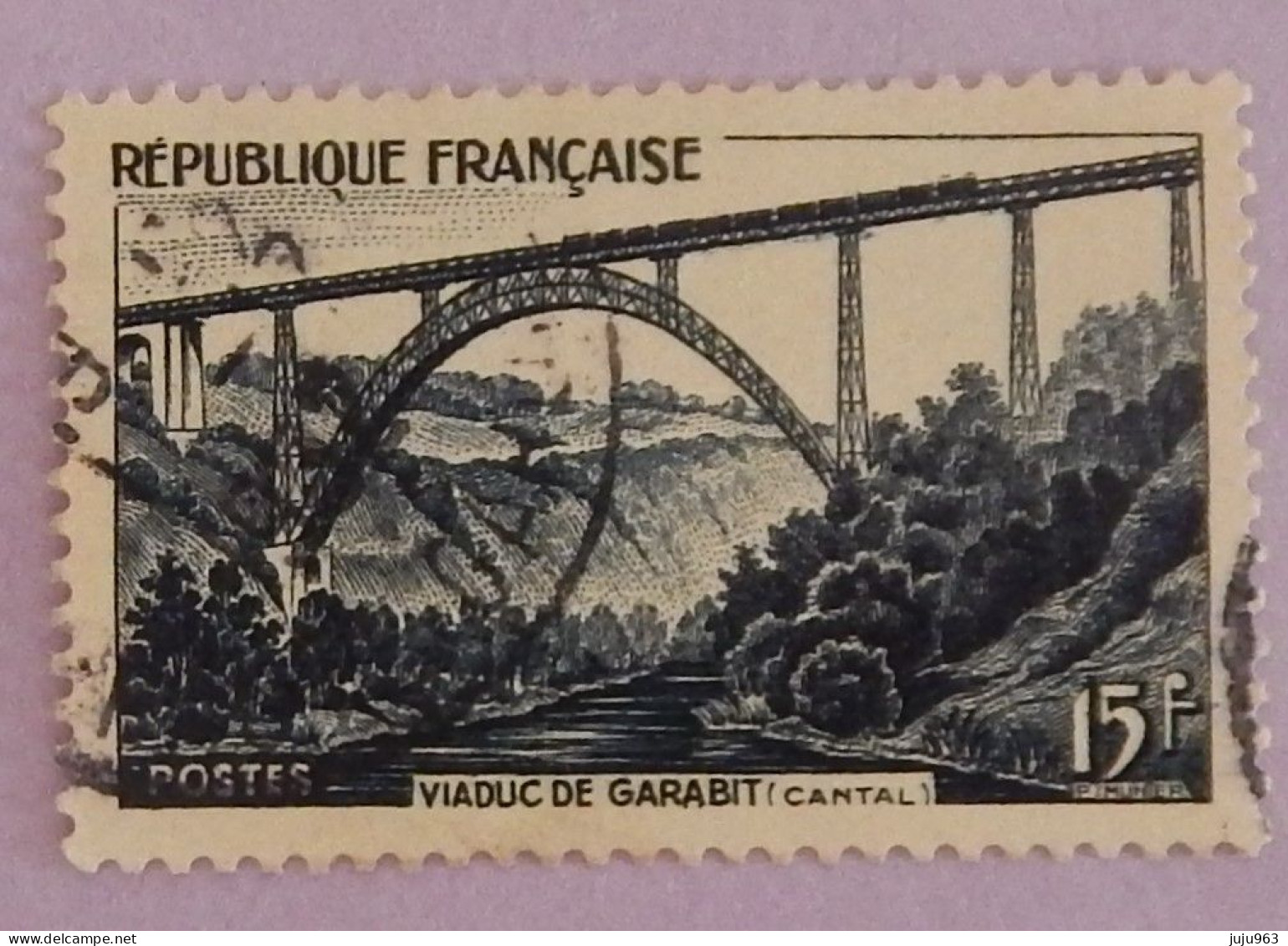 FRANCE YT 928 OBLITERE "VIADUC DE GARABIT" ANNÉE 1952 - Usati