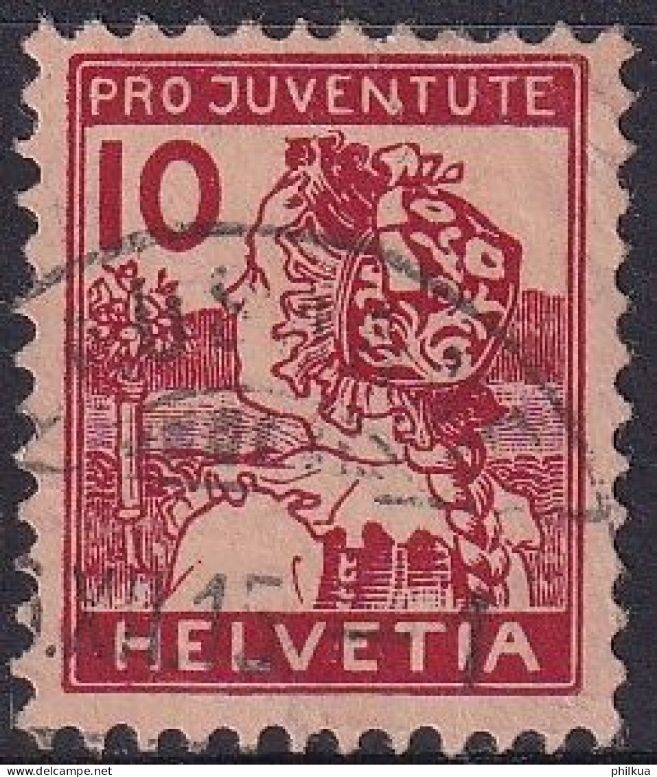 1915, 1. Dez. „Pro Juventute“: Trachten (I) Zumst. 3 / MiNr. 129 Mit Stempel LAUSANNE - Luzerner Mädchen - Gebruikt