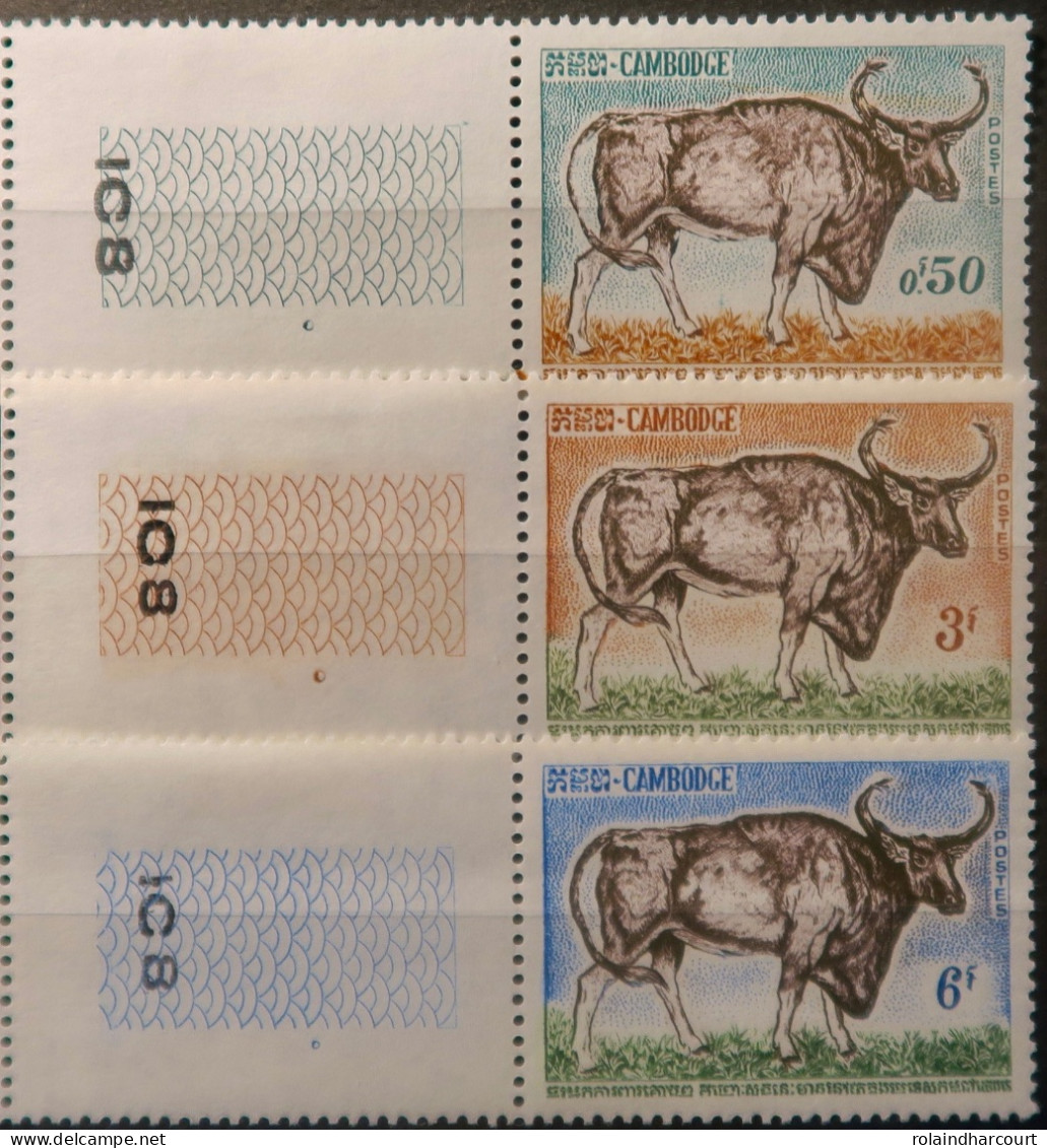 R2253/797 - CAMBODGE - 1964 - FAUNE - SERIE COMPLETE - N°144 à 146 NEUFS** BdF - Cambodja