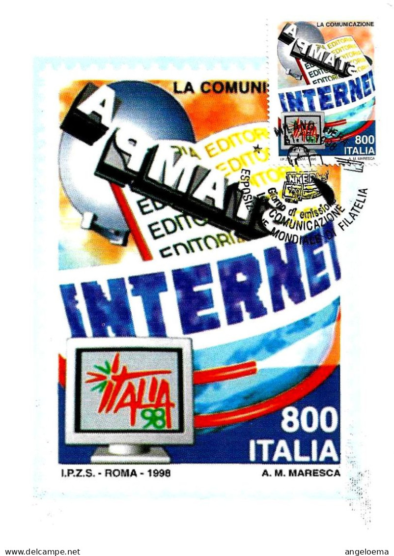 ITALIA ITALY - 1998 MILANO FIERA Esposizione Filatelia Italia 98 Comunicazione Annullo Fdc Su Cartolina PT - 8910 - Informatique