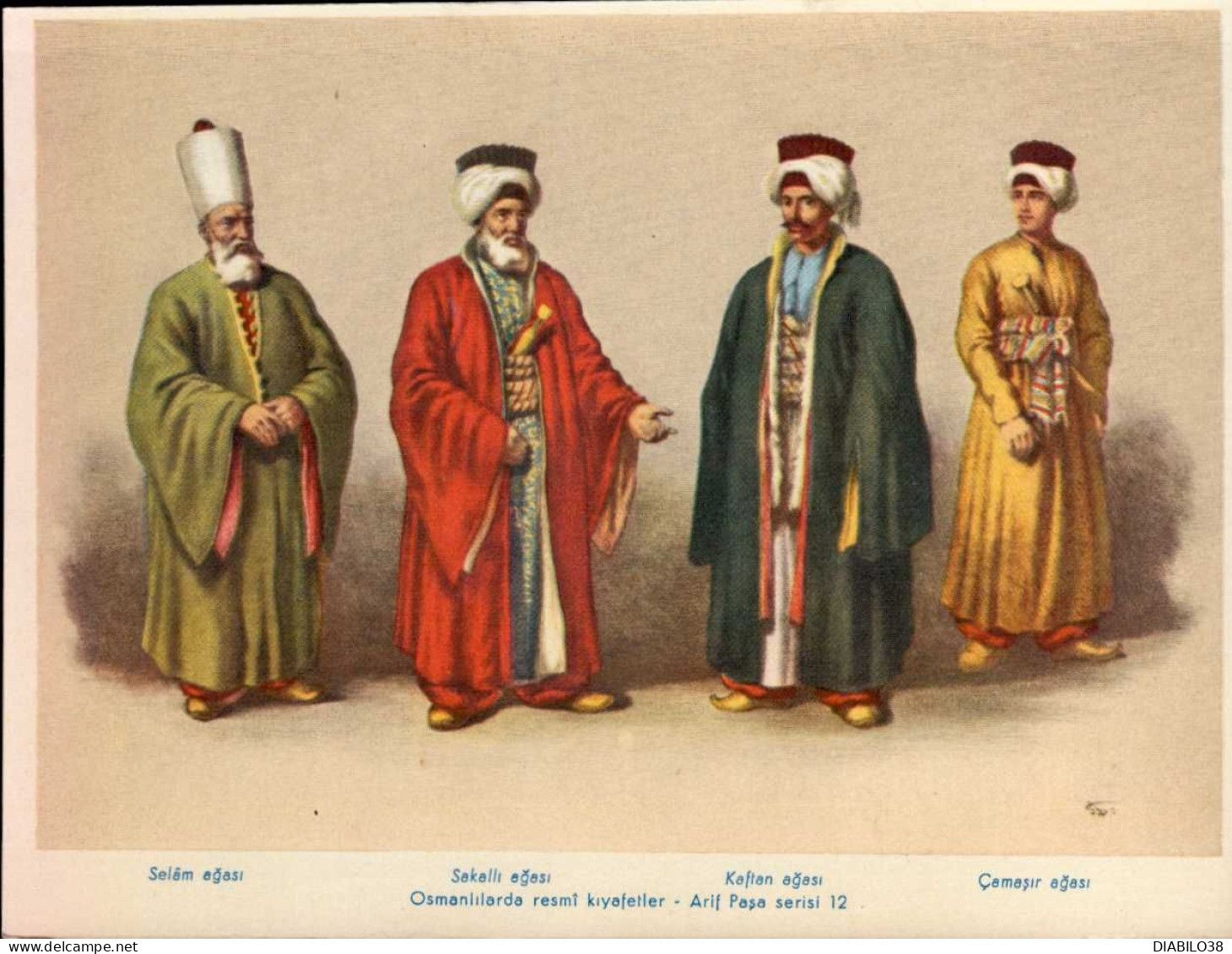 OFFICIAL COSTUMES OF THE OTTOMANS  ( ABOUT  1825 )  N ° 1   _ FORMAT : 16 CM. X 12.5 CM. - Sonstige & Ohne Zuordnung