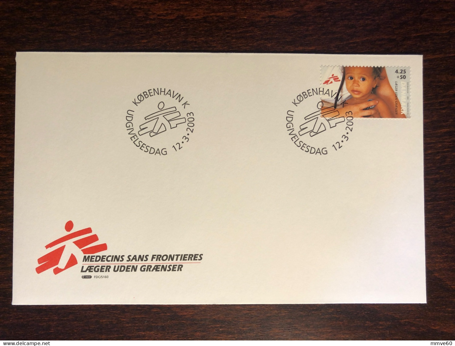 DENMARK FDC COVER 2003 YEAR DOCTOR WITHOUT BORDERS HEALTH MEDICINE STAMPS - FDC