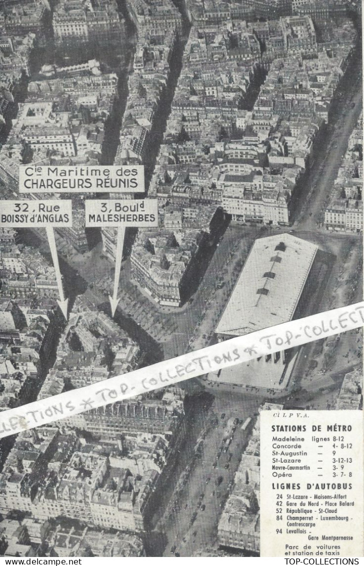 NAVIGATION ++ ENTETE CIE MARITIME DES CHARGEURS REUNIS « salon Nautique 1952 » DEPLIANT SUR 4 PAGES V.SCANS+HISTORIQUE - 1900 – 1949