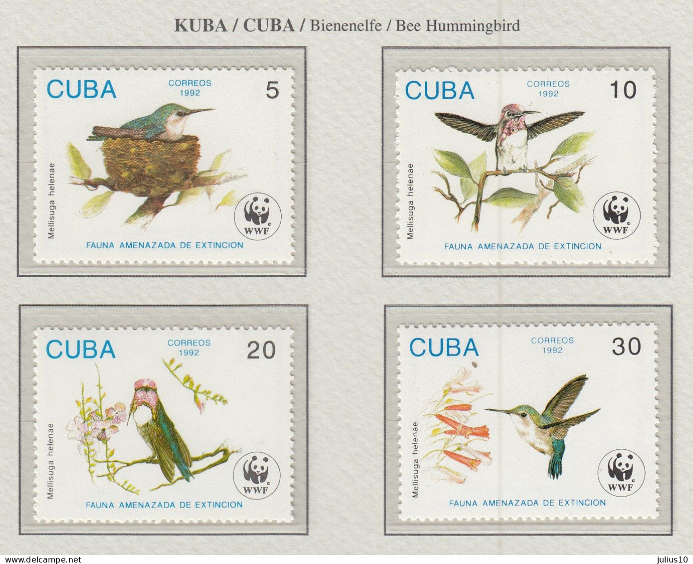 CUBA 1992 WWF Birds Mi 3589-3592 MNH(**) Fauna 814 - Autres & Non Classés