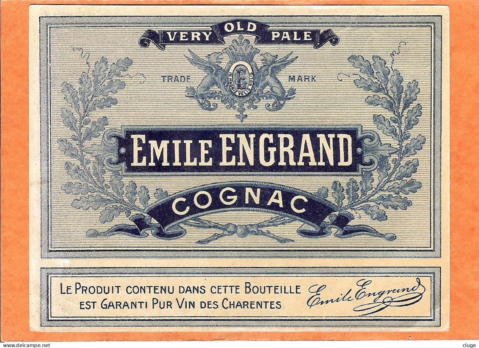 ETIQUETTE - COGNAC - EMILE ENGRAND -  ANNÉE 1910 / 1920 - Andere & Zonder Classificatie