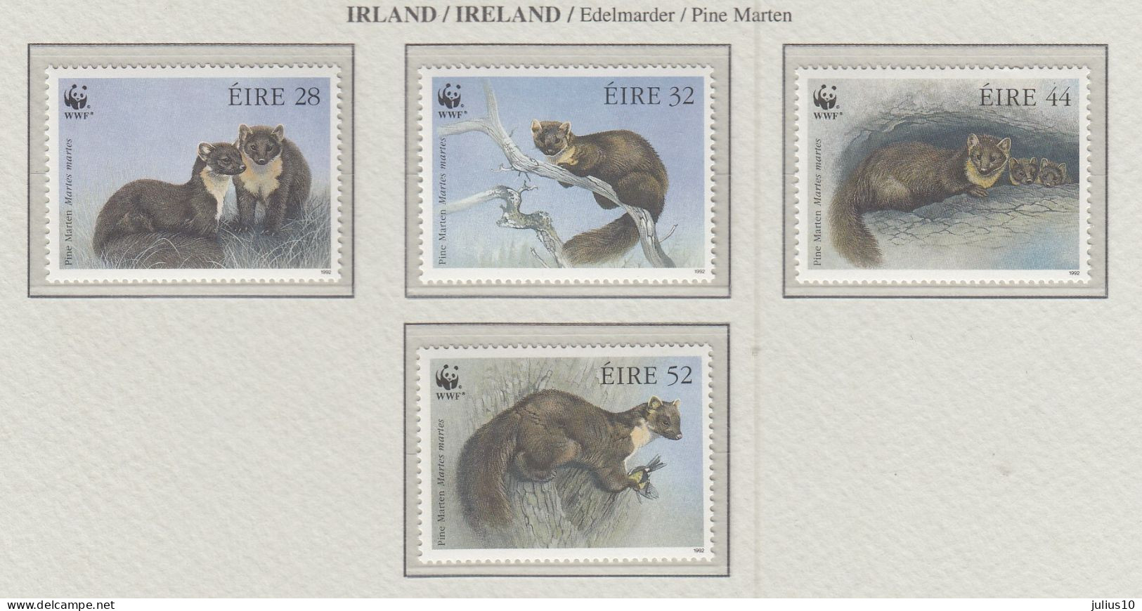 IRELAND 1992 WWF Animals Mi 798-801 MNH(**) Fauna 815 - Unused Stamps