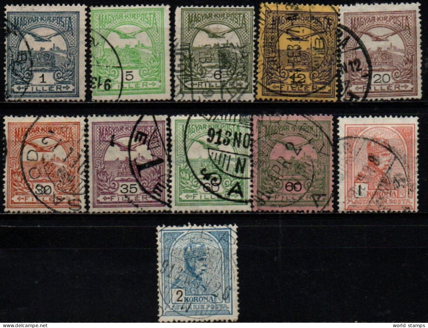 HONGRIE 1913 O FIL HORIZ. - Used Stamps