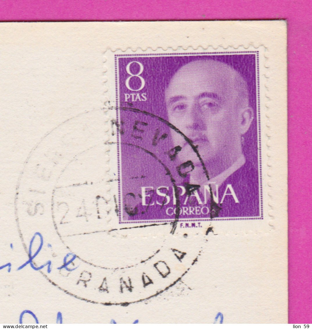 293792 / Spain - Granada Alhambra Panorama Alhambra Sierra Nevada PC 1977 USED  8 Pta General Francisco Franco - Covers & Documents