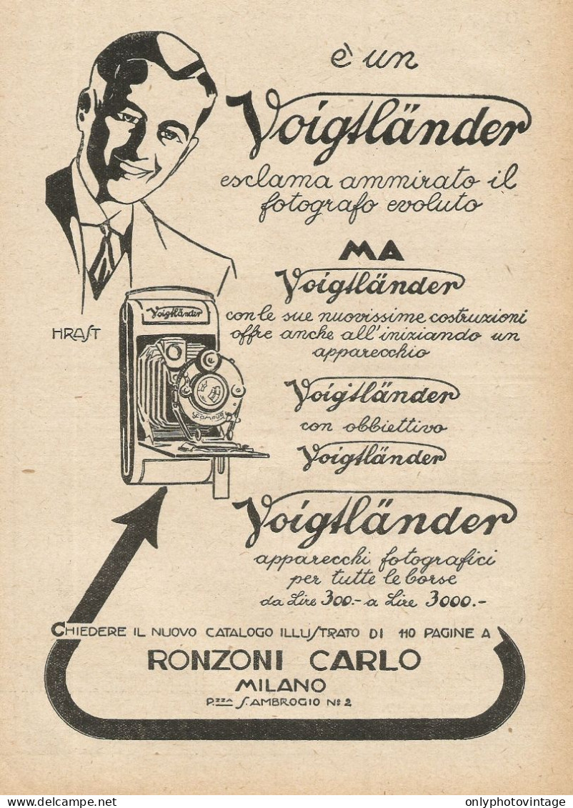 Voigtlander - Apparecchi Fotografici Per Tutte Le Borse - Pubblicità 1927 - Reclame