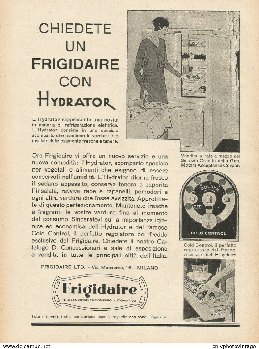 Chiedete Un Frigidaire Con Hydrator - Pubblicità D'epoca - Advertising - Advertising