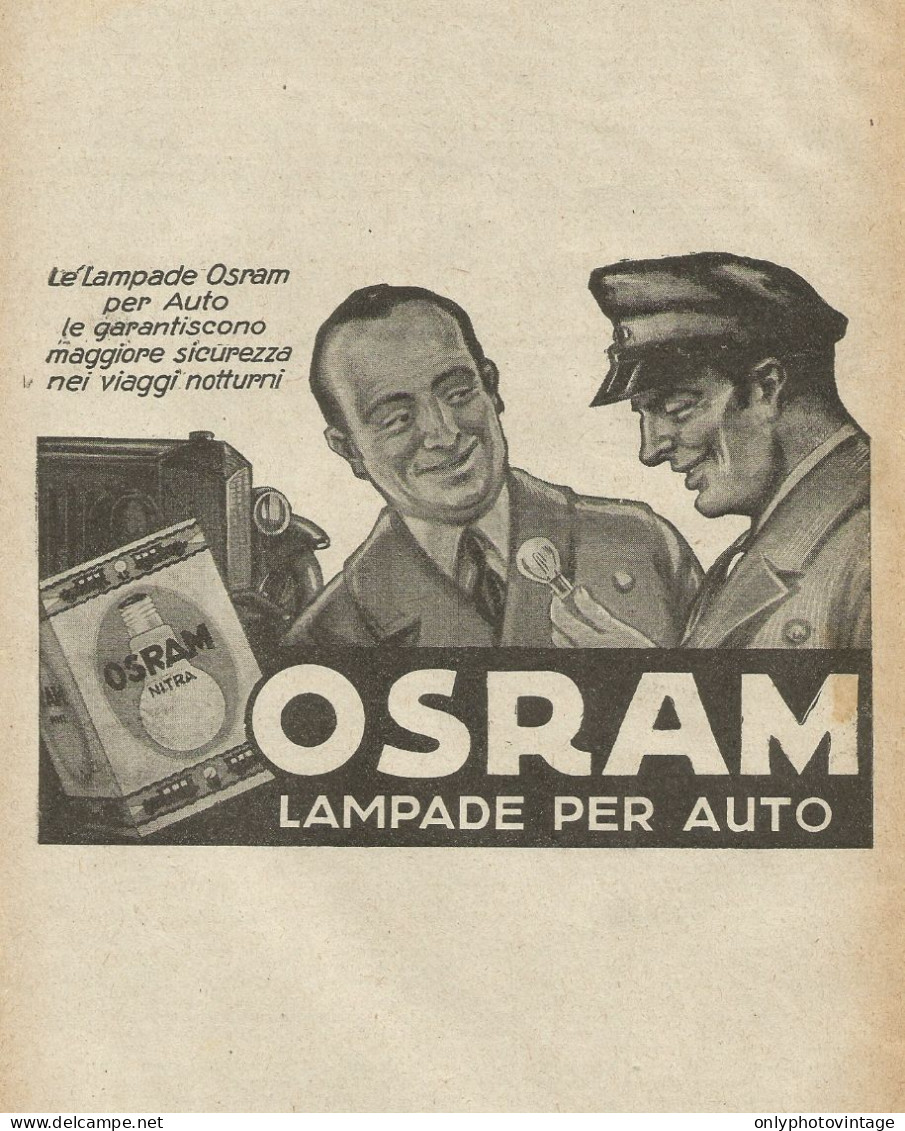 Lampade Per Auto OSRAM - Pubblicità D'epoca - Advertising - Advertising