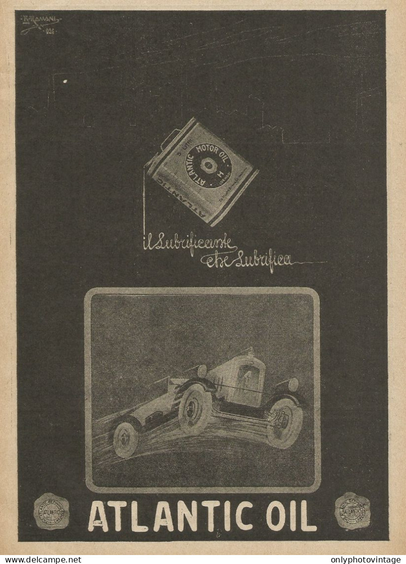Atlantic Motor Oil - Illustratore Ramani - Pubblicità D'epoca - Advertis. - Advertising