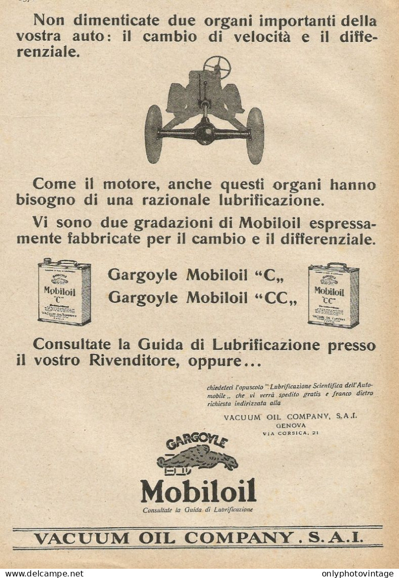 Gargoyle Mobiloil - Vacuum Oil Company - Pubblicità D'epoca - Advertising - Advertising