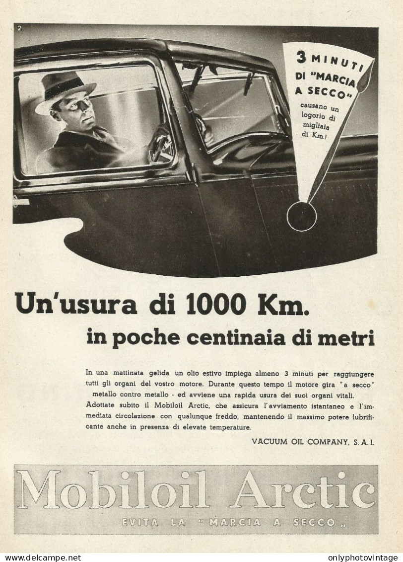 Mobiloil Arctic Evita La Marcia A Secco - Pubblicità 1933 - Advertising - Publicités