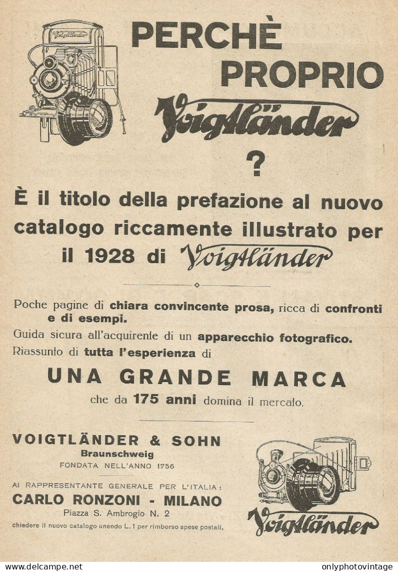 Perchè Proprio Voightlander? - Pubblicità 1928 - Advertising - Advertising