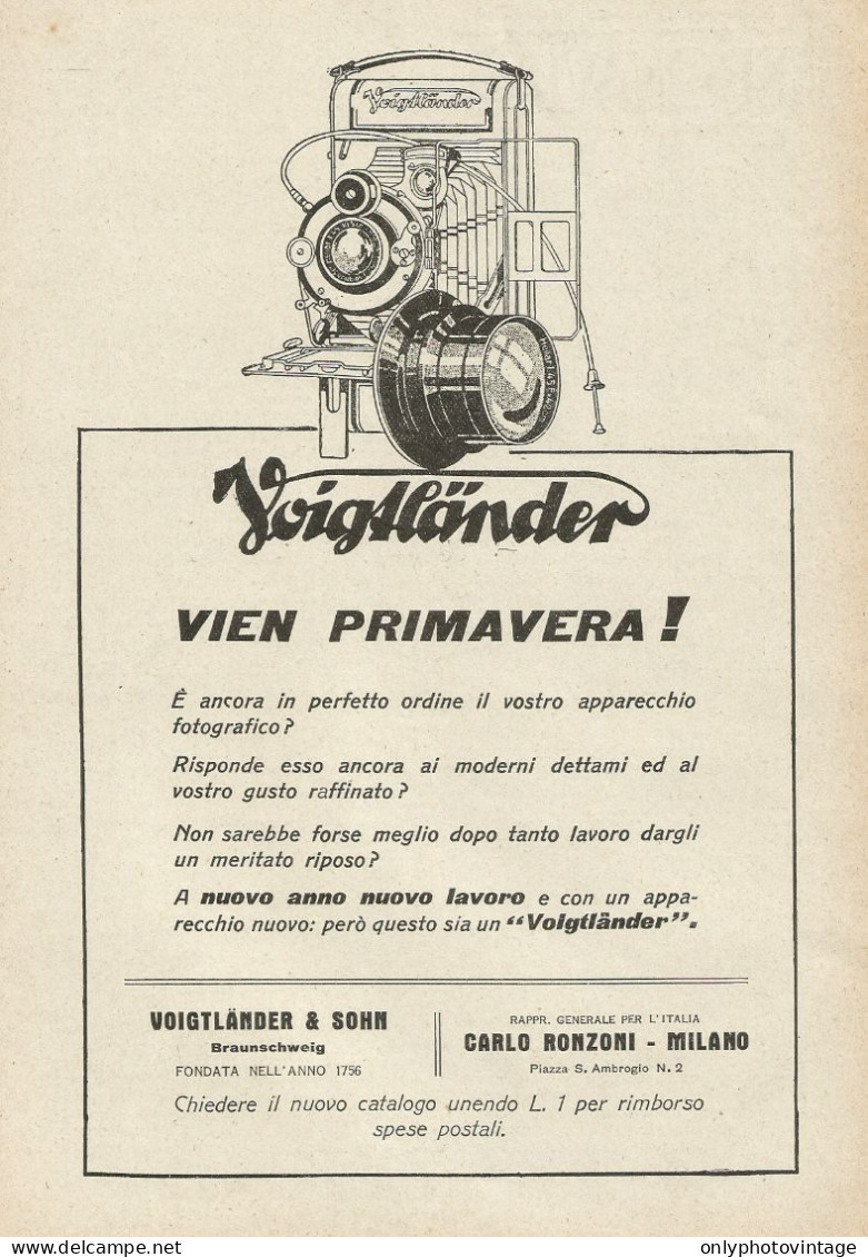 Voightlander - Vien Primavera! - Pubblicità 1928 - Advertising - Advertising