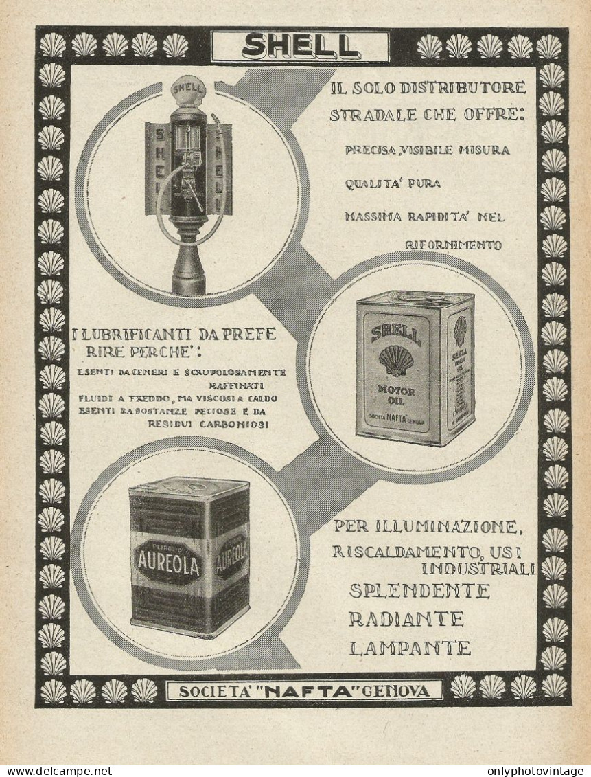 Benzina E Olio SHELL - Pubblicità 1928 - Advertising - Reclame