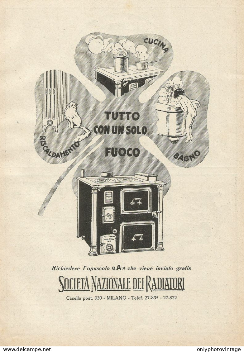 Società Nazionale Radiatori - Illustrazione - Pubblicità 1928 - Advertis. - Publicidad