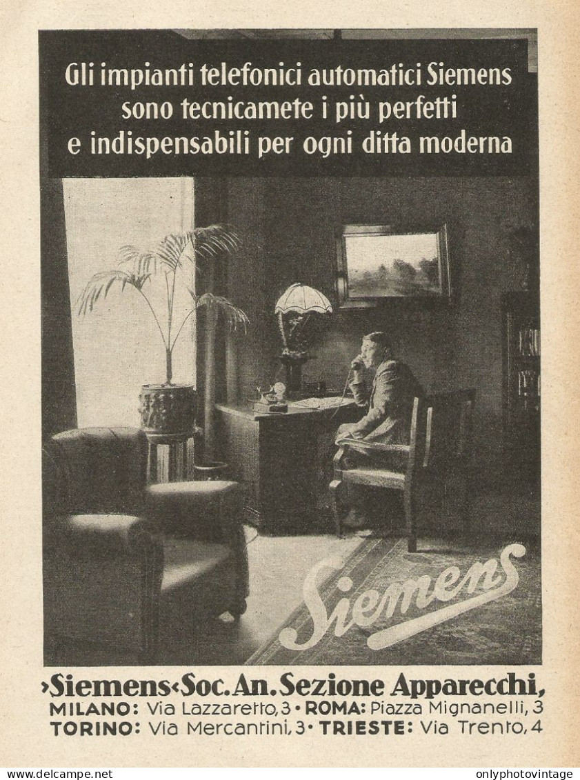 Società ERICSSON Italiana - Impianti Telefonici - Pubblicità 1928 - Advert - Reclame