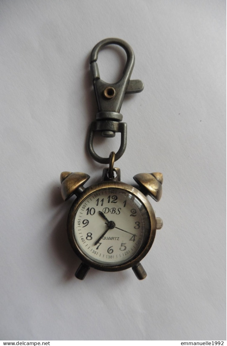 Porte-clé Montre à Quartz DBS En Forme De Réveil Ancien Métal Or Vieilli Bronze - Relojes Modernos