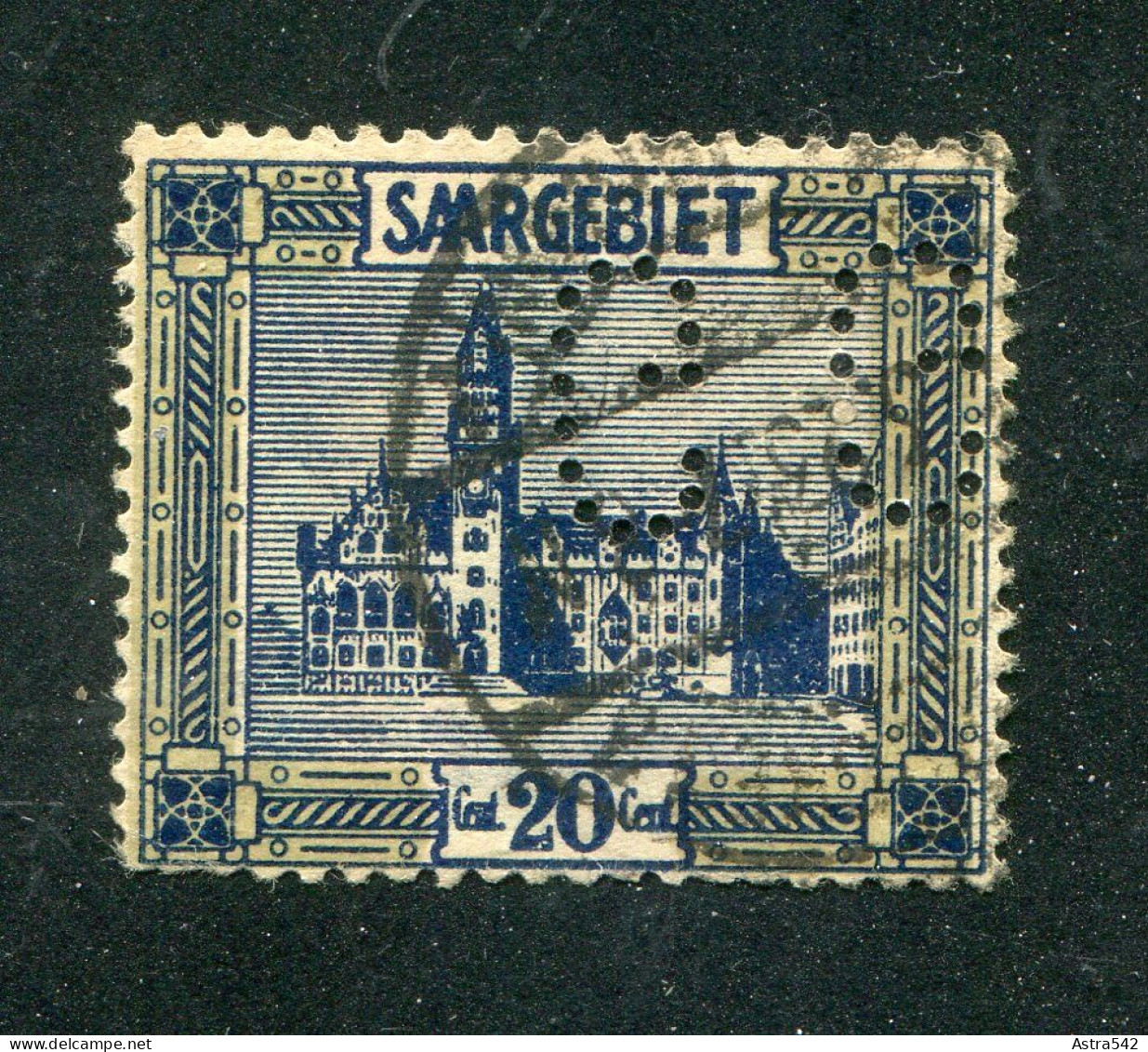 "SAARGEBIET" Wert Mit "LOCHUNG/PERFIN" Gestempelt (A1211) - Used Stamps