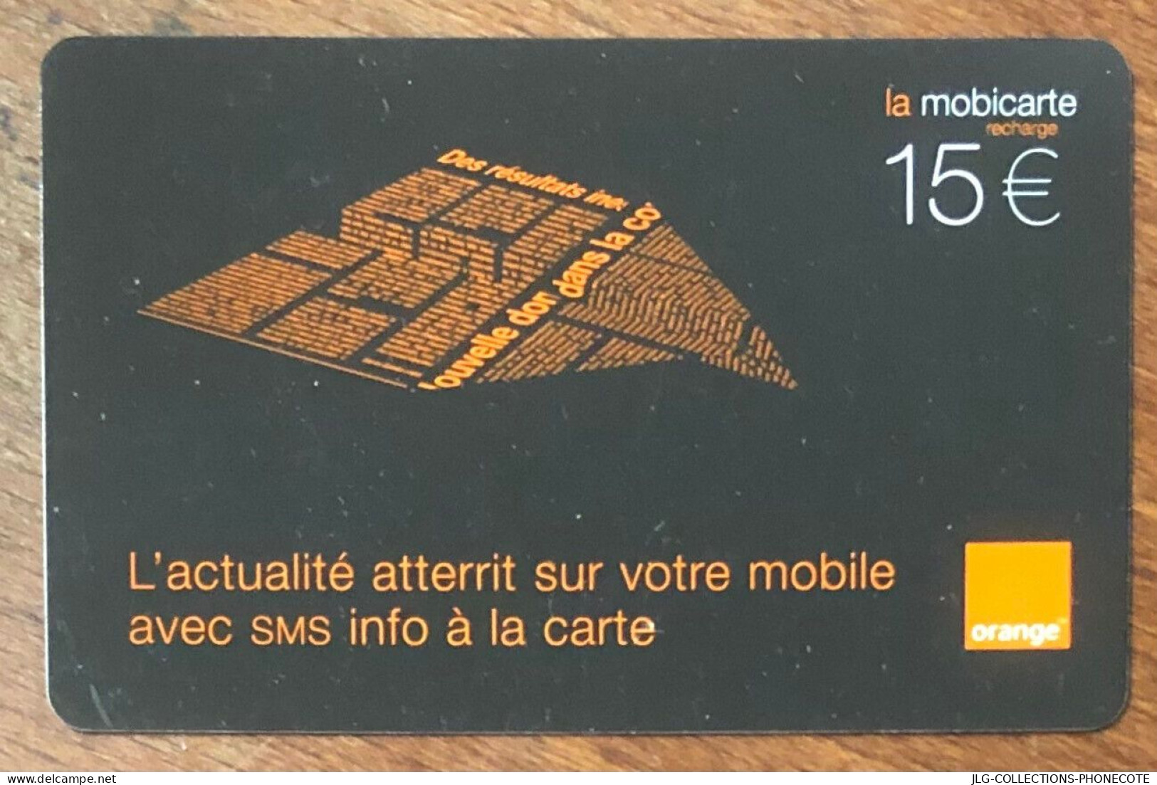 MOBICARTE ORANGE SMS INFO SPÉCIMEN MBC MOBI GSM SCHEDA PHONE CARD CALLING CARD CARTE TELECARTE - Nachladekarten (Refill)